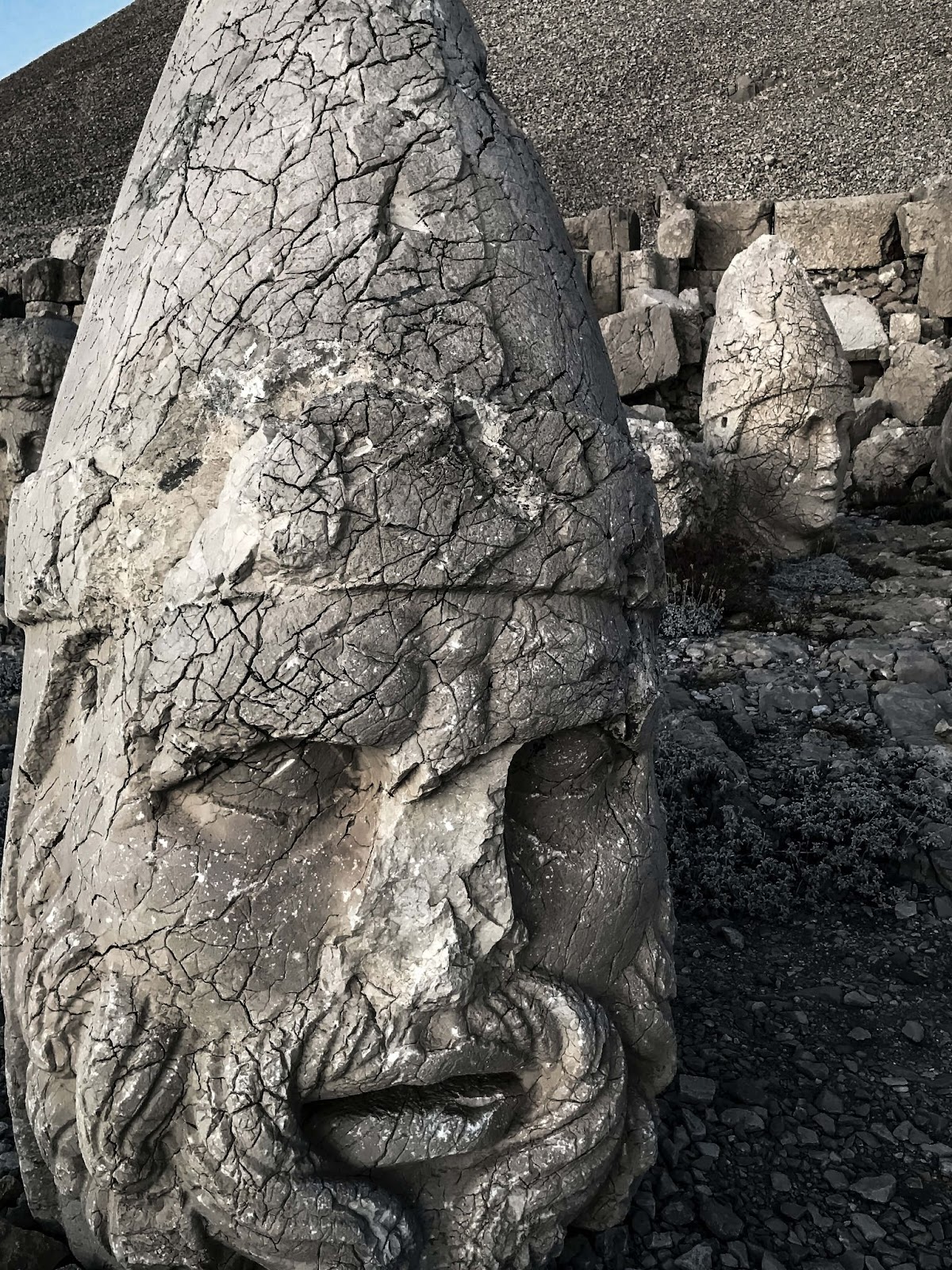 famous landmarks in Turkey, stone heads at mount nemrut, mount nemrut