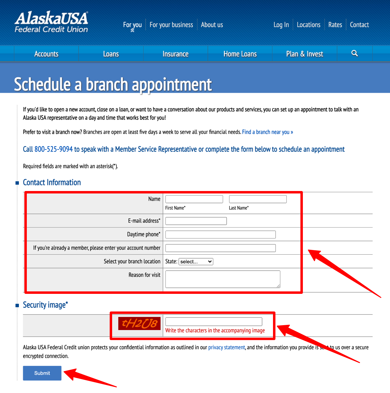 Get Alaska USA Credit Union Branch Appointment