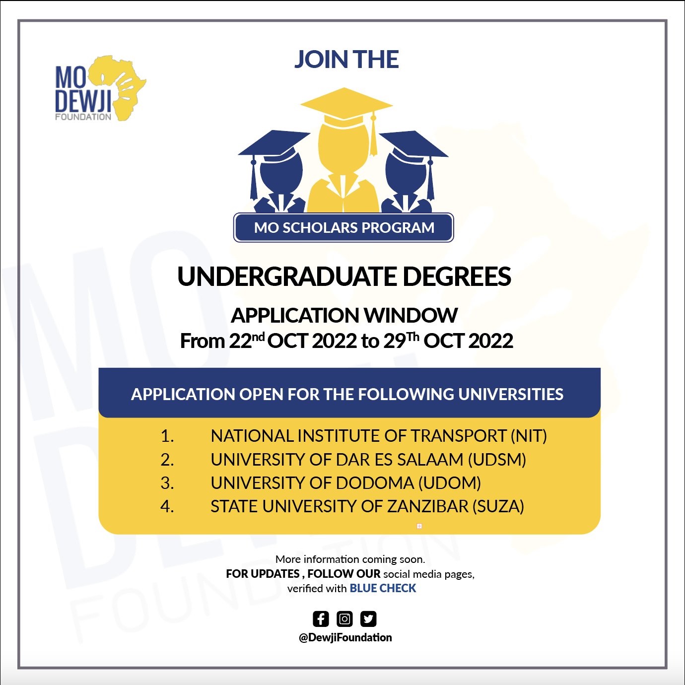 MO Dewji foundation scholarship 2022/2023