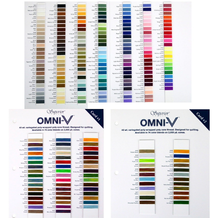 I use Superior 40 wright Omni thread. This high quality thread is strong and will last for generations to come. With over 250 thread colors to choose from, you're sure to find something you love.

If you want me to choose the thread, please put Quilter's Choice.