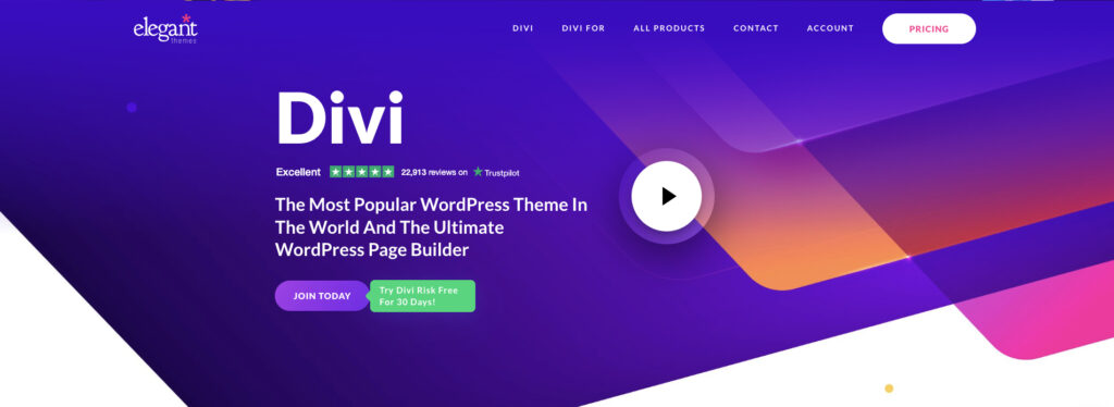 Divi er et allsidig WordPress-tema for å lage nettsider.