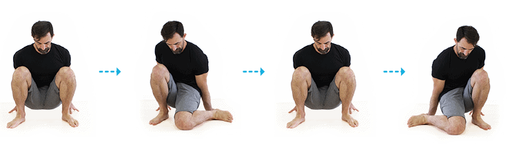 squatting internal rotation hip stretch