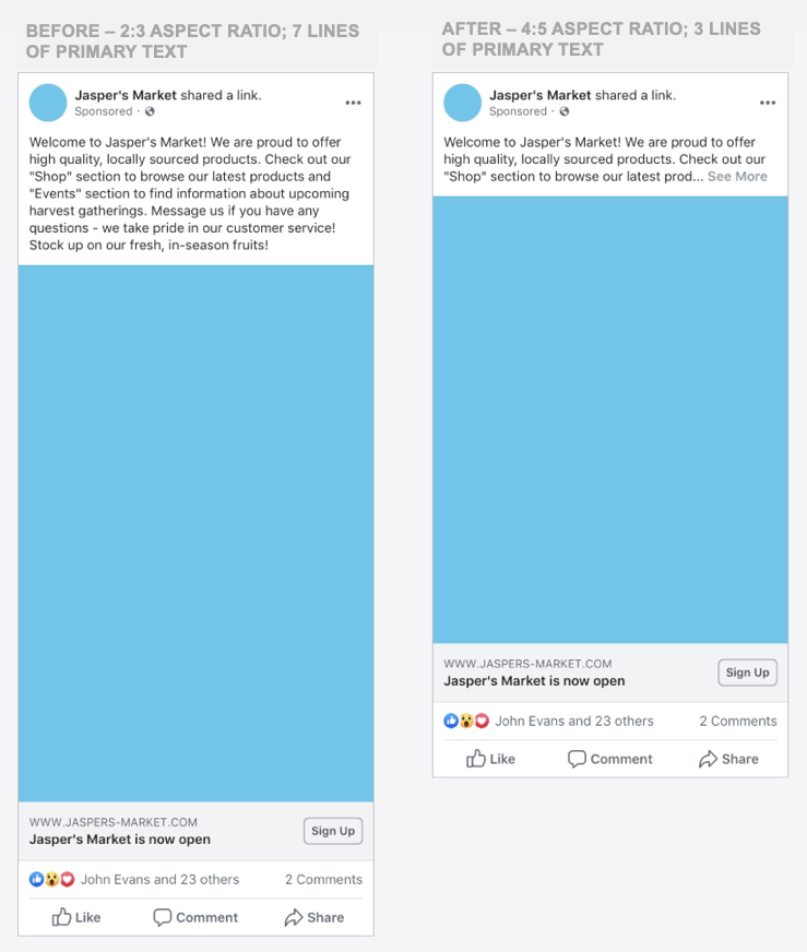 Facebook mobile news feed ad changes