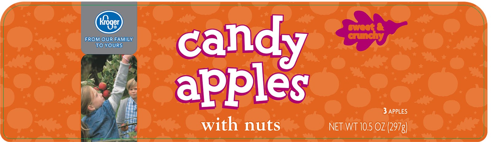 Kroger, Candy Apples with nuts, 3 pack 10.5 oz