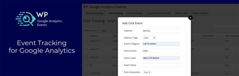 Eventos de WP Google Analytics