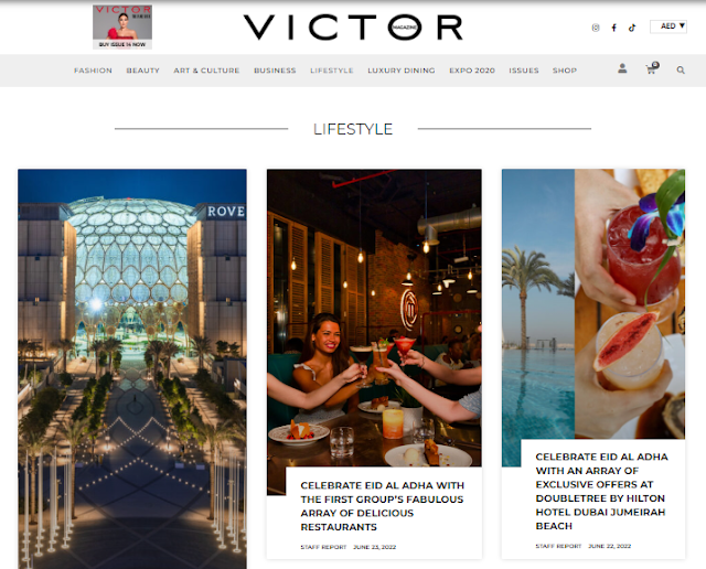 The Victor Magazine Lifestyle Page Screeshot
