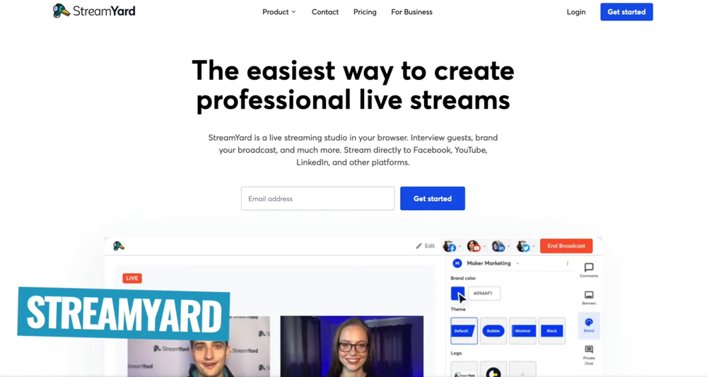 StreamYard is an great livestreaming software option to help you record interviews online