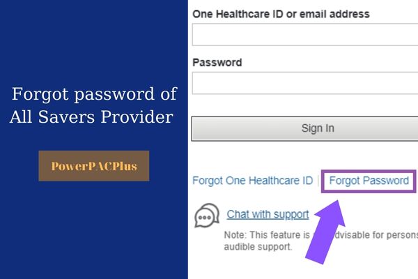 forgot password of all savers provider