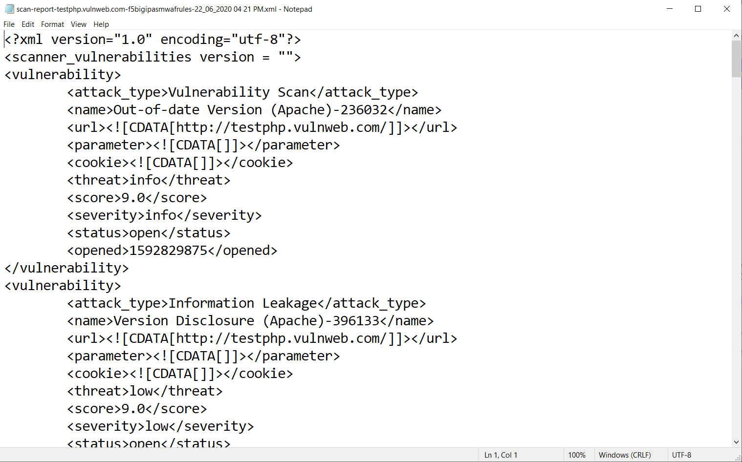 F5 Big Ip Asm Waf Rules Report Acunetix