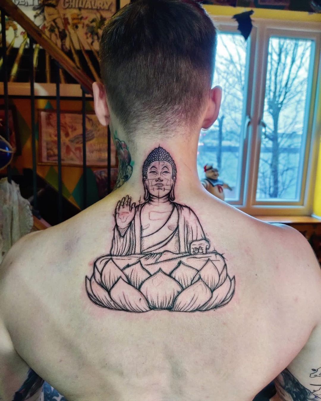 Thick Outline Buddhist Tattoo