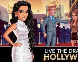 Kim Kardashian playing her mobile game app Kim Kardashian: Hollywood