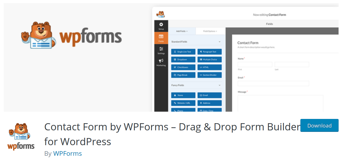 wpforms wordpress form plugin header