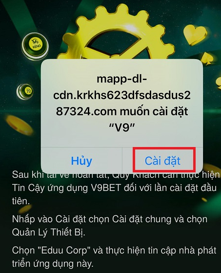 Cách tải V9bet Mobile dành cho iOS