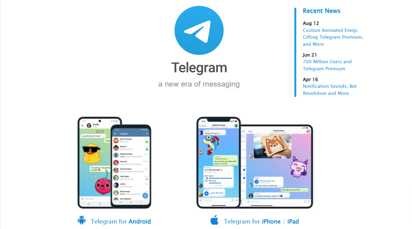 Image of the safest chat app with encryption, Telegram