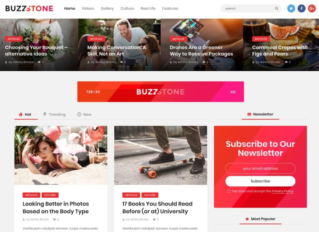 Buzz Stone |  Tema de WordPress para revistas y blogs virales
