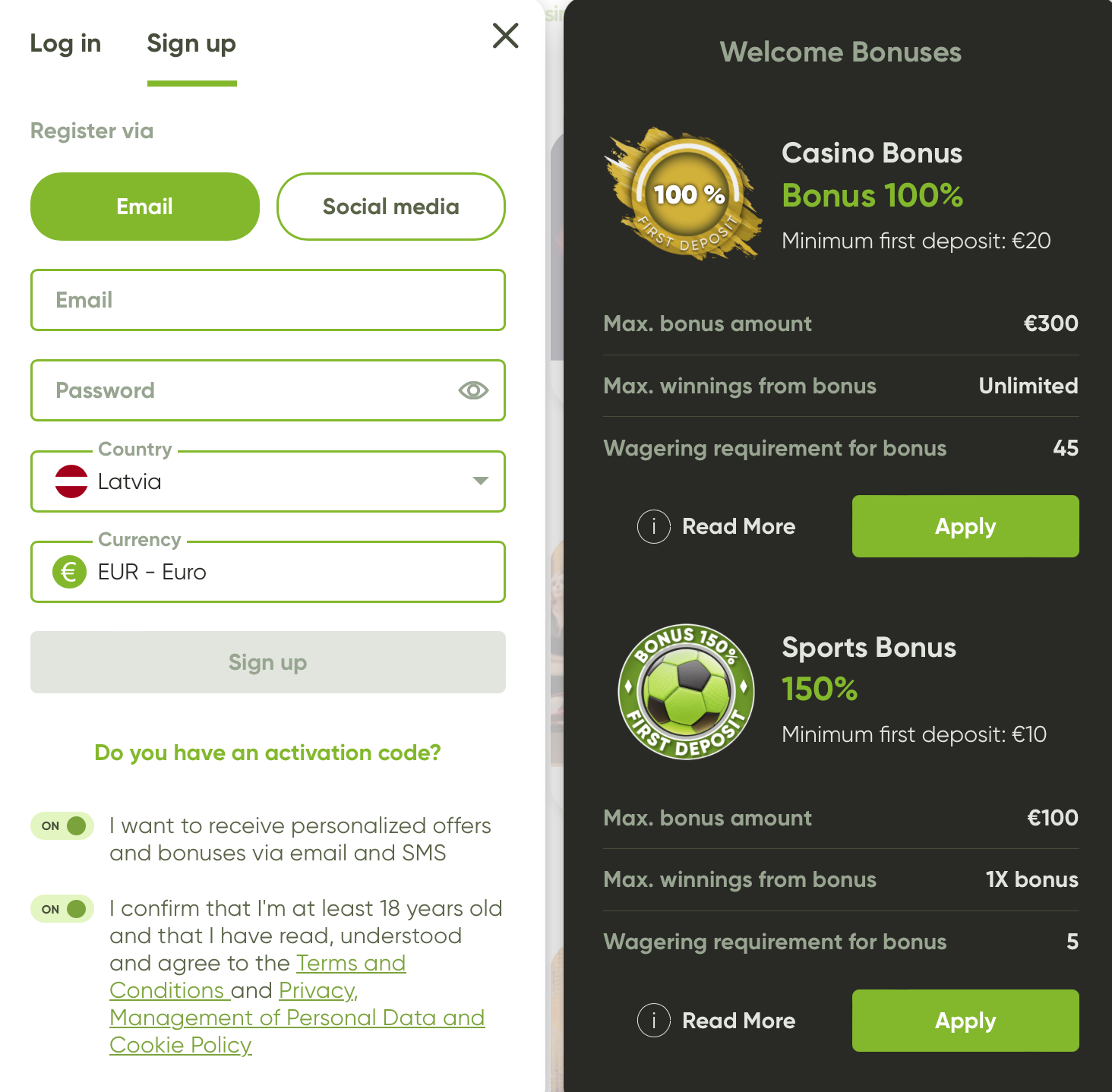 Fresh Casino Welcome Bonuses