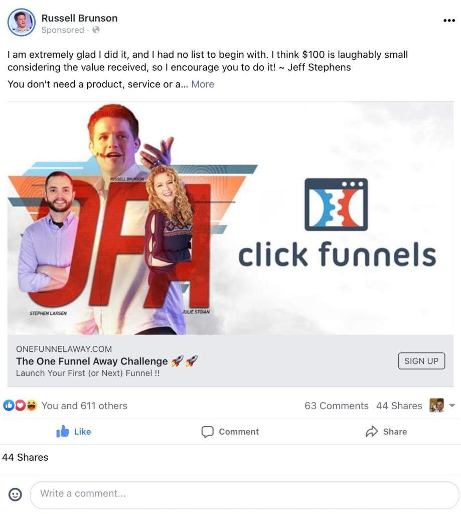 social media marketing example