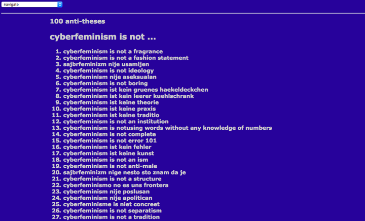 100 Anti-Theses: cyberfeminism is not...