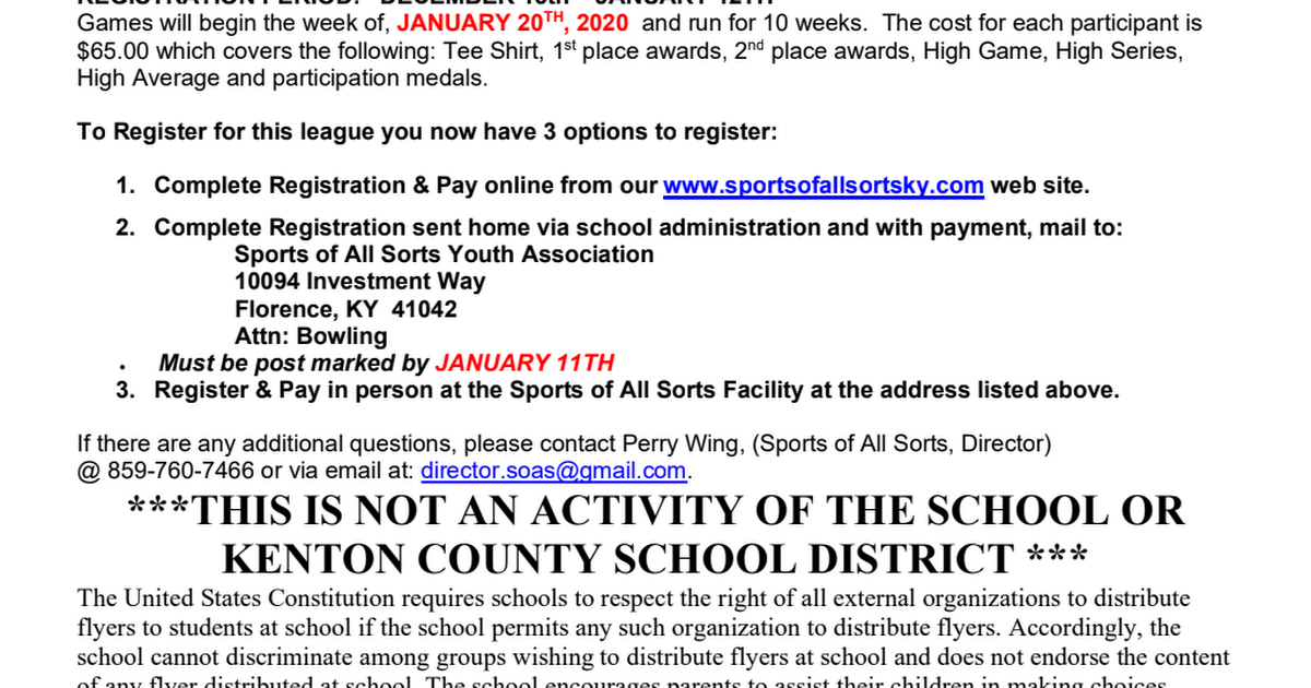 2020 - Kenton County Bowling Grade 3, 4, & 5 Registration Form SPRING.pdf