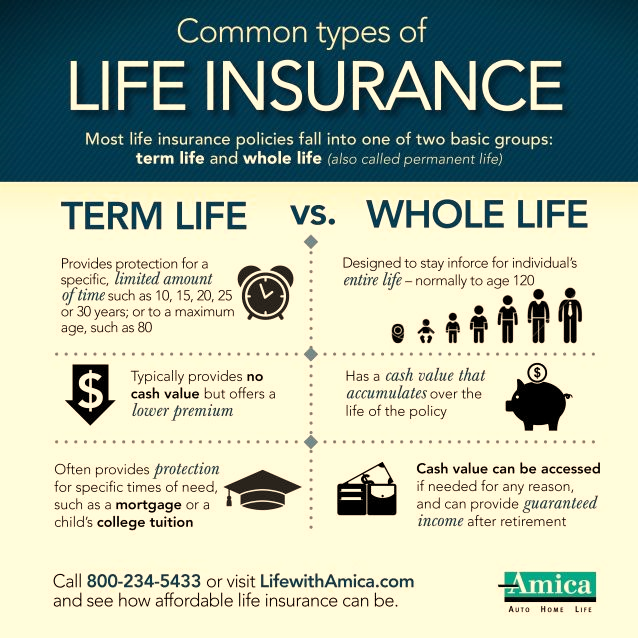 Common Types of Life Insurance Infographic | Whole life insurance, Life insurance facts, Life insurance quotes 