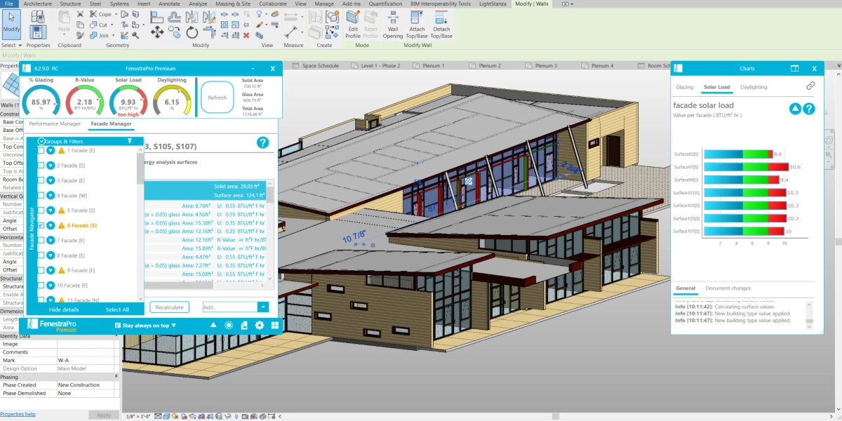 Fenestrapro solar load energy efficient facade design