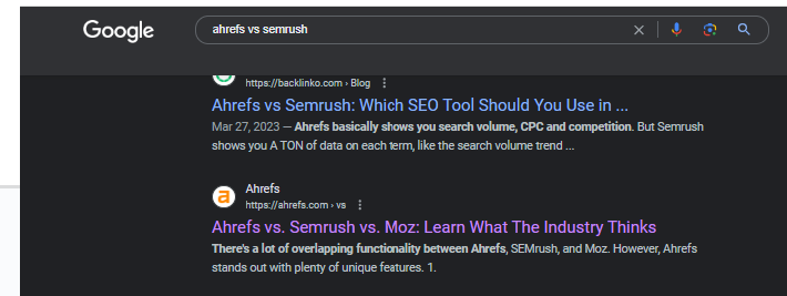 Ahrefs vs SEMrush comparison Content
