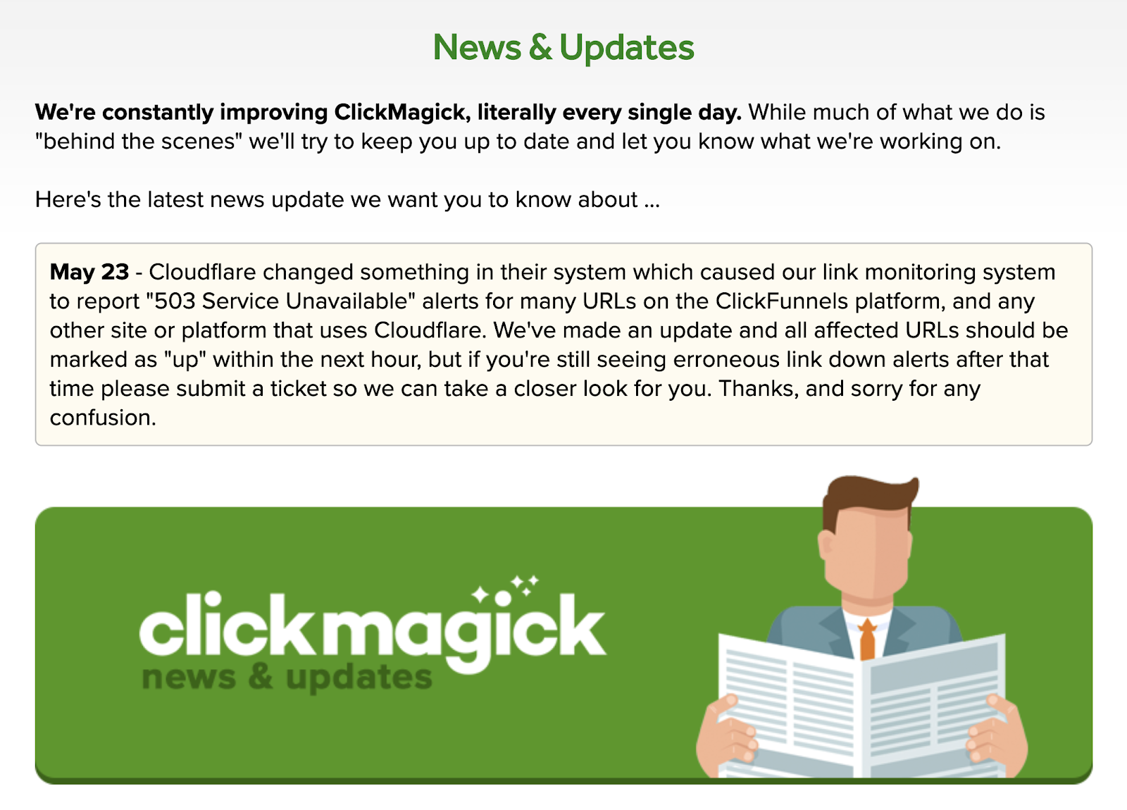 ClickMagick News and Updates