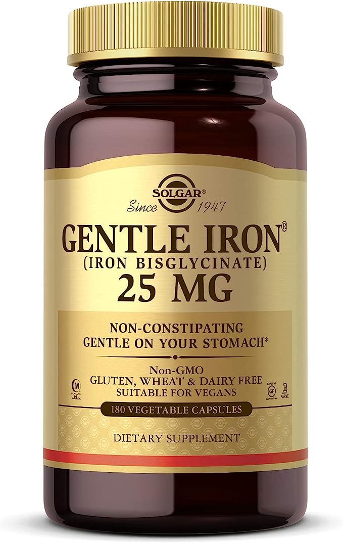 180-capsule bottle of iron supplement for anemia without constipation