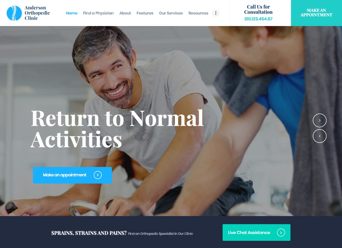 Anderson |  Tema de WordPress para clínica ortopédica y centro médico