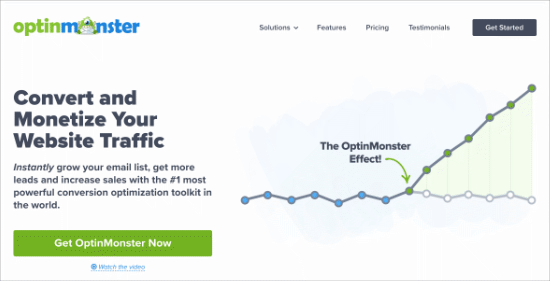 Página inicial do OptinMonster