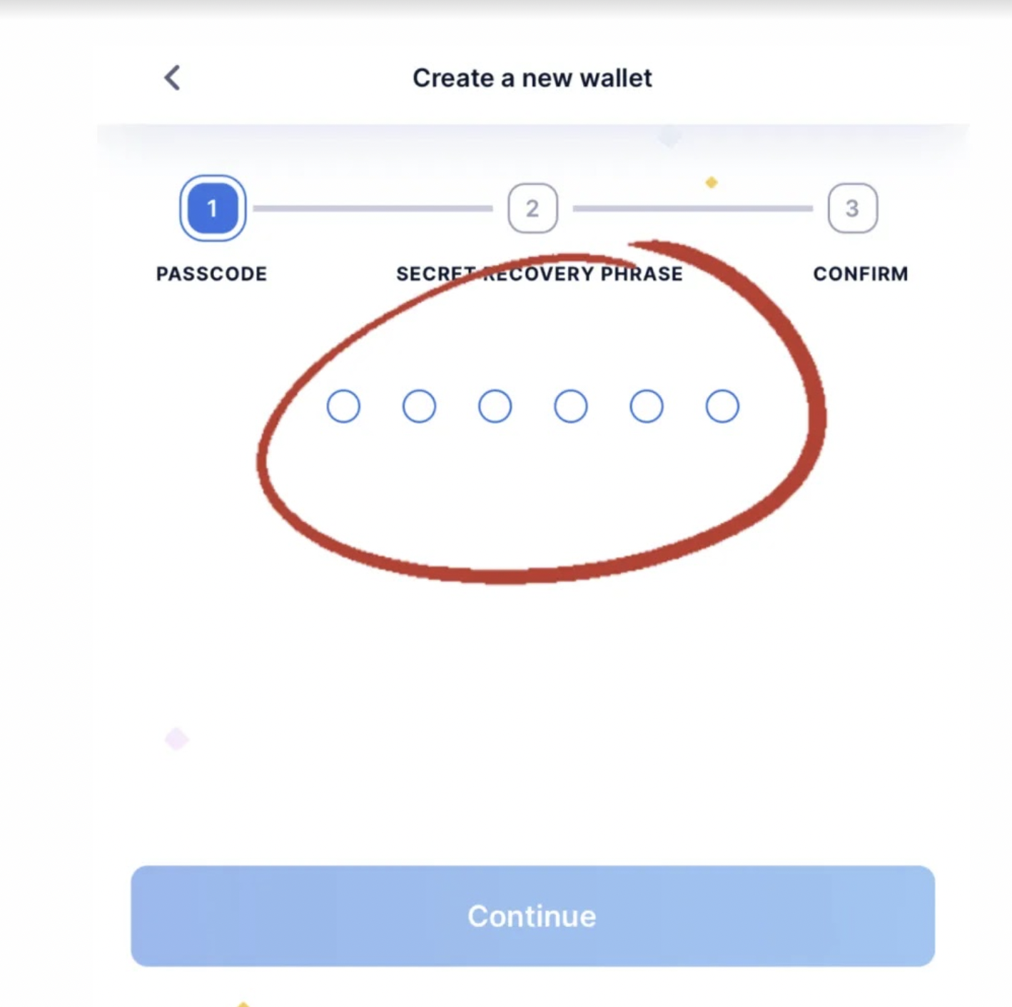 cara membuat passcode di ronin wallet