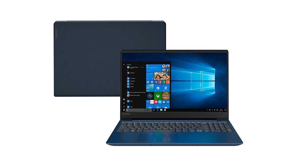 Notebook gamer lenovo ideapad 330s, azul, sobre fundo branco