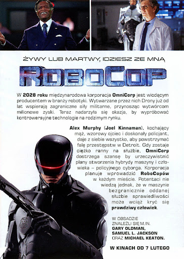 Tył ulotki filmu 'RoboCop'