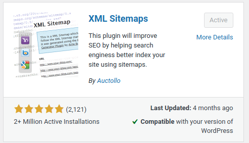 imgae of XML Sitemap plugin from wordpress.org