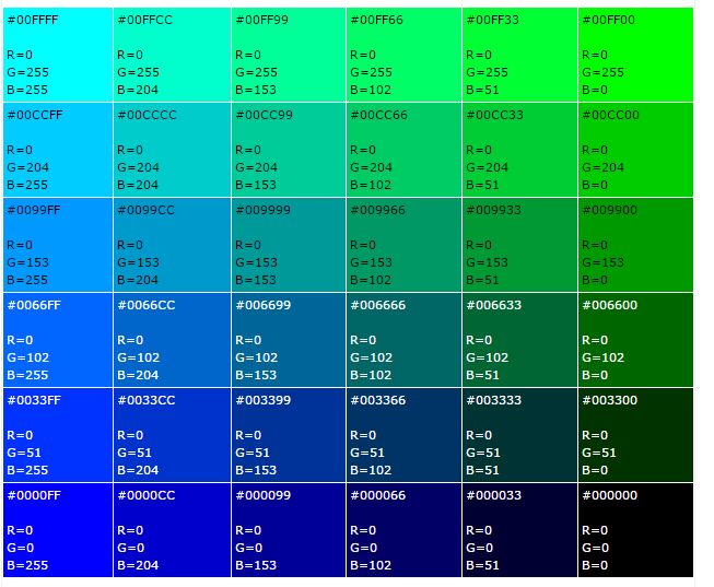 html text color hexadecimal