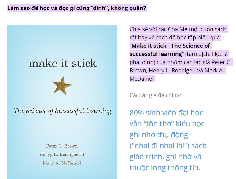 Make it stick - The Science of successful learning