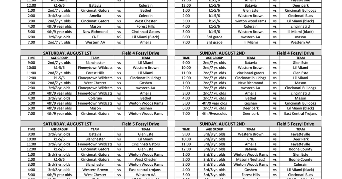 BETHEL BOWL GAME SCHEDULESFINAL Google Sheets