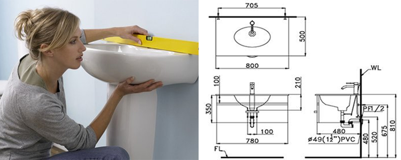 Bạn cần đo đạc, tính toán kỹ trước khi lắp đặt các thiết bị nhà tắm