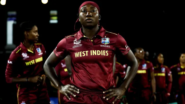 West Indies captain Stafanie Taylor waits to lead her team out onto the
