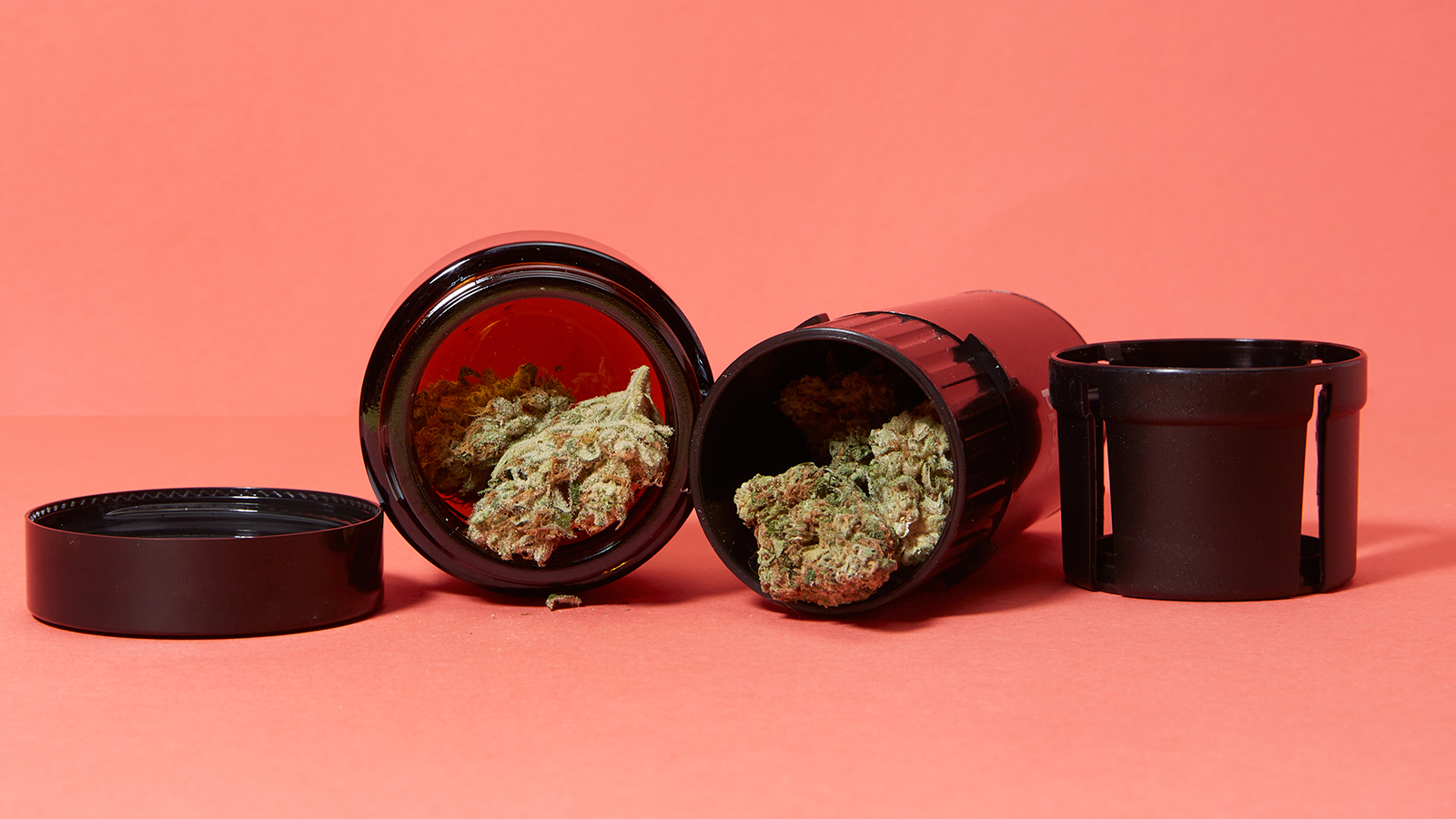 weed placed in medicine container