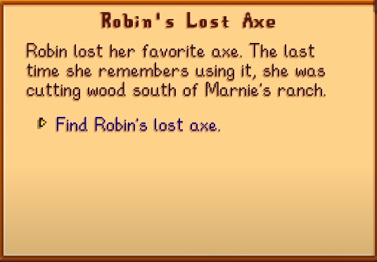This is where you can find Robin's Lost Axe in Stardew Valley