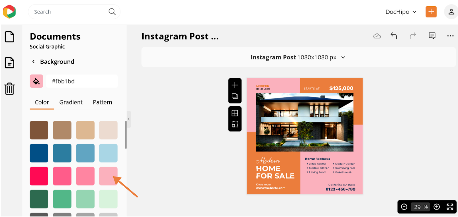 customize real estate Instagram post template background color