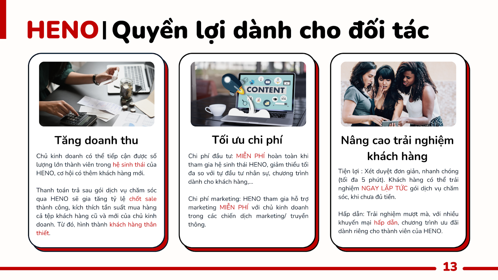 quyền lợi dành cho đối tác