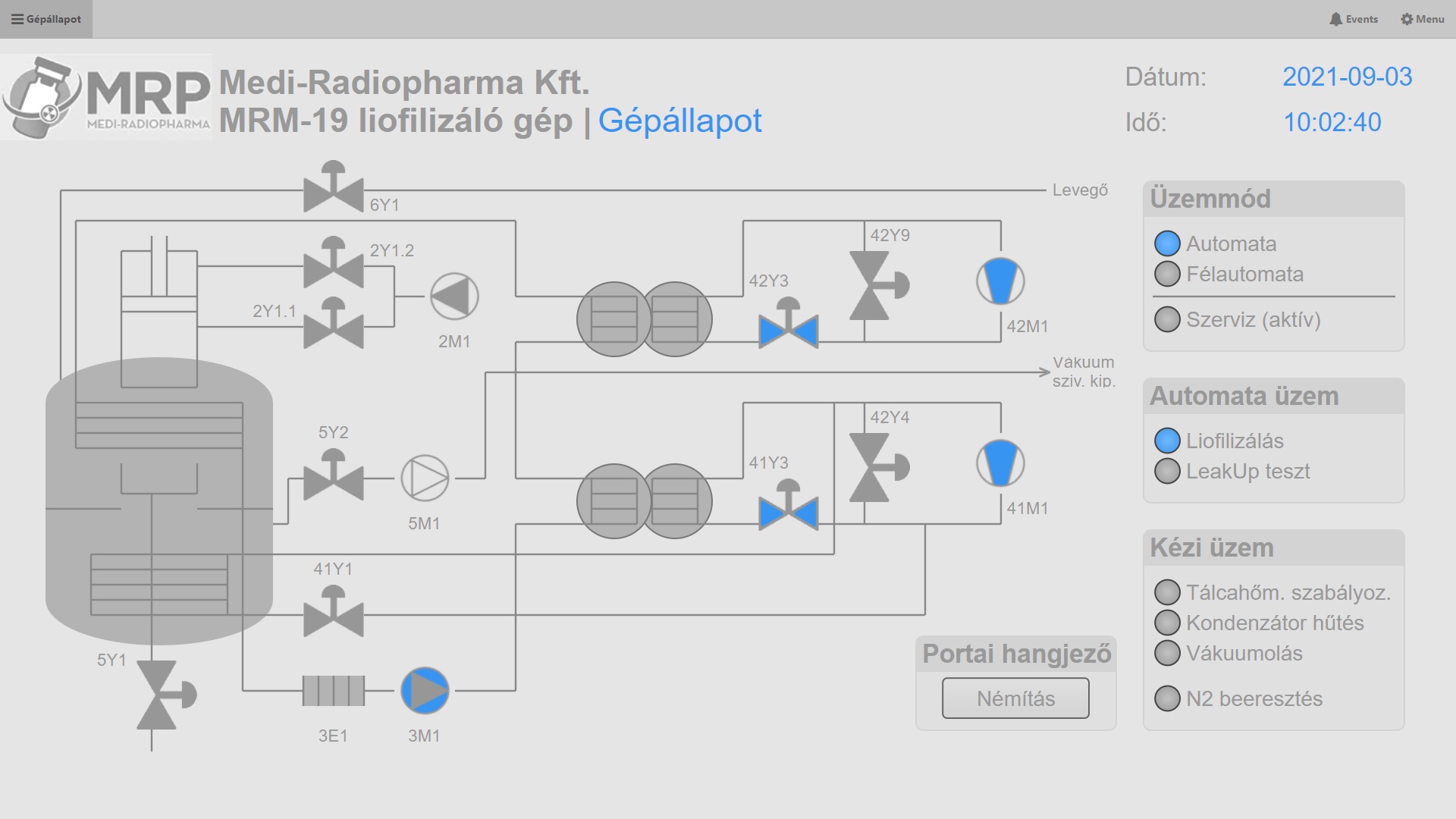 Képernyőfotó a Medi-Radiopharma részére készített rendszerről