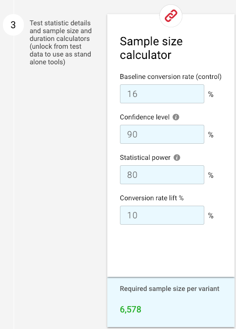 a/b test calculator with 90% alpha