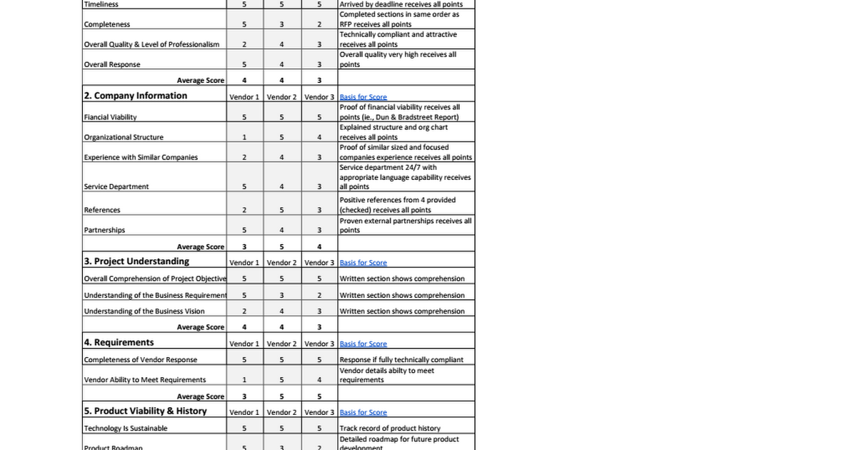 vendor-selection-scorecard-template-google-sheets