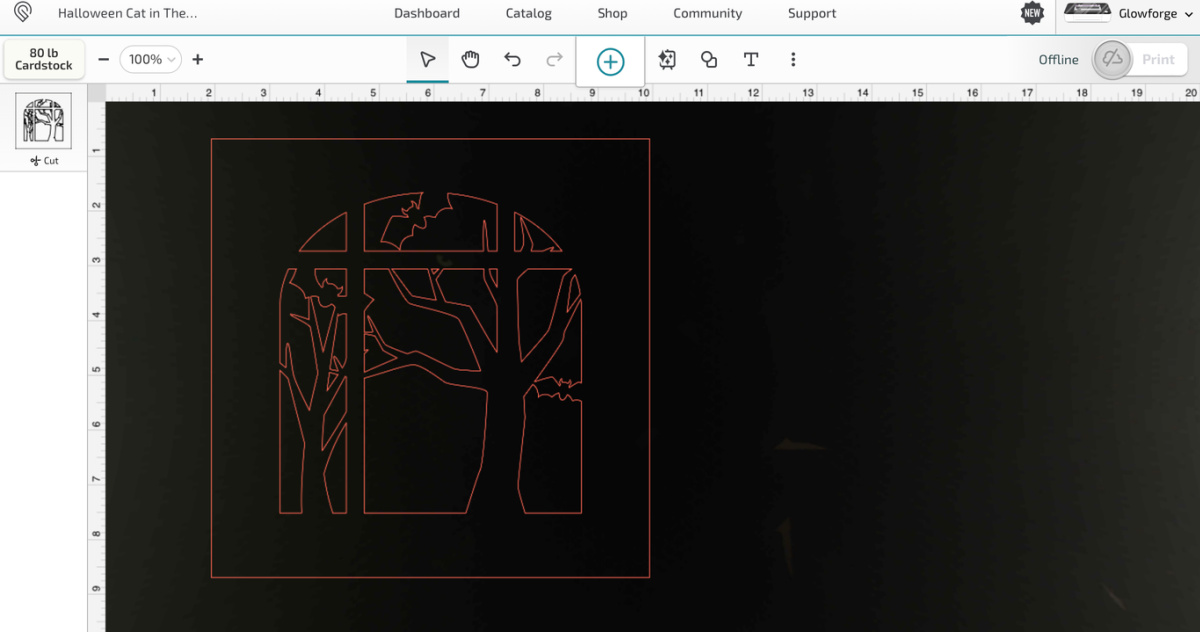 Screen shot of an SVG file from the Glowforge software. 