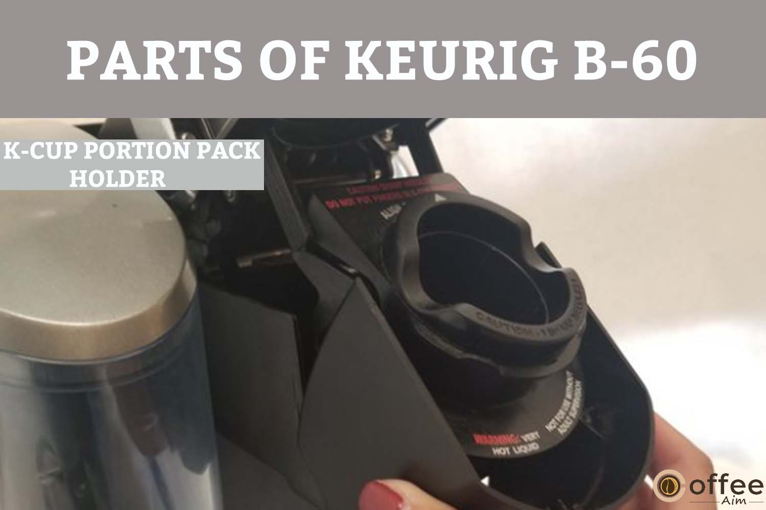 The K-Cup Portion Pack Holder is located on the upper side of the brewer, providing a space to insert the K-Cup pack into the K-Cup holder for brewing.