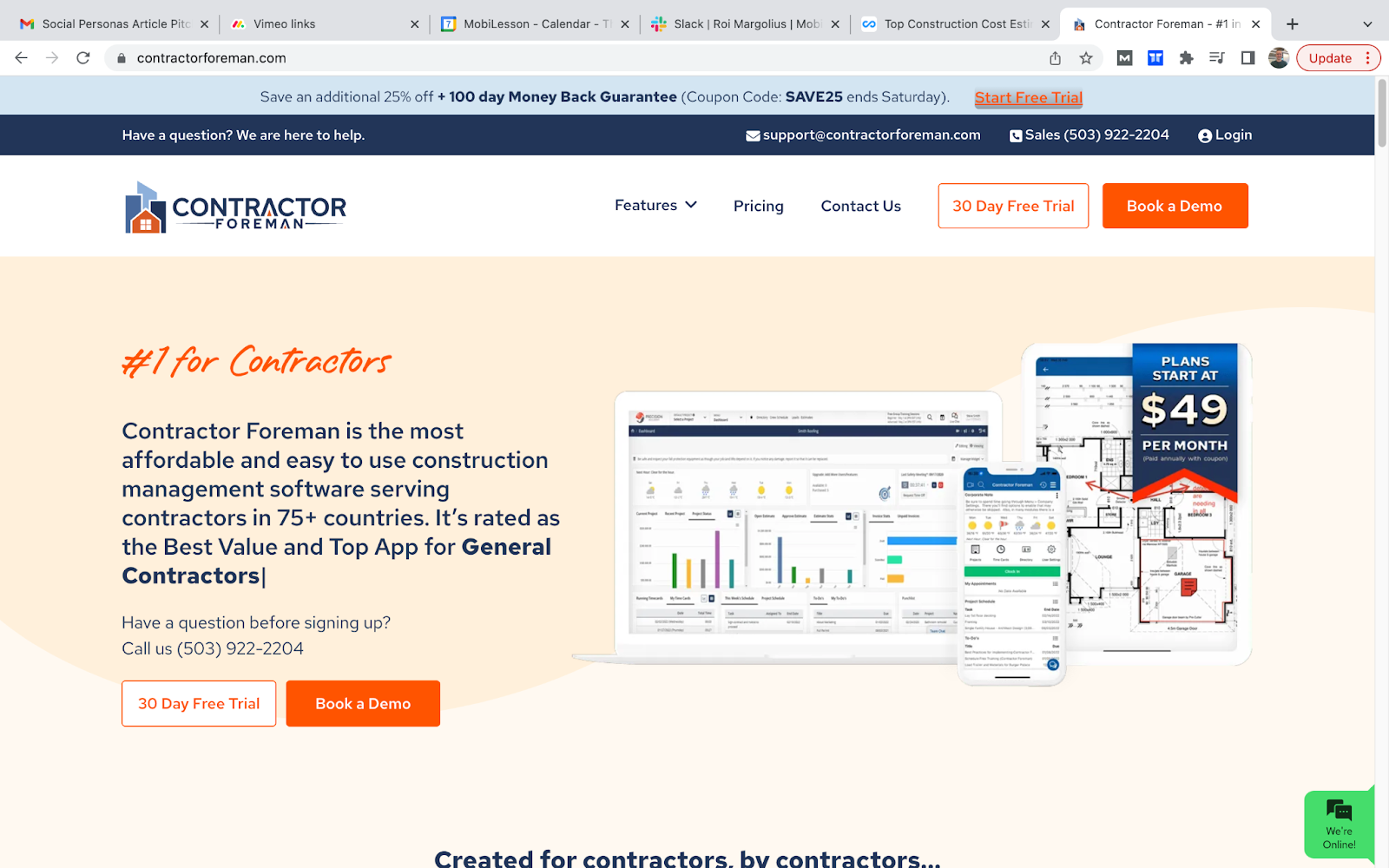 contractor foreman construction estimate software home page