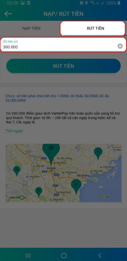 Rút tiền Viettelpay